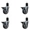 Service Caster 4'' Thermoplastic Rubber Swivel 1-3/4'' Expanding Stem Caster Set with Brake, 4PK SCC-EX20S414-TPRB-PLB-134-4 - alternate 1